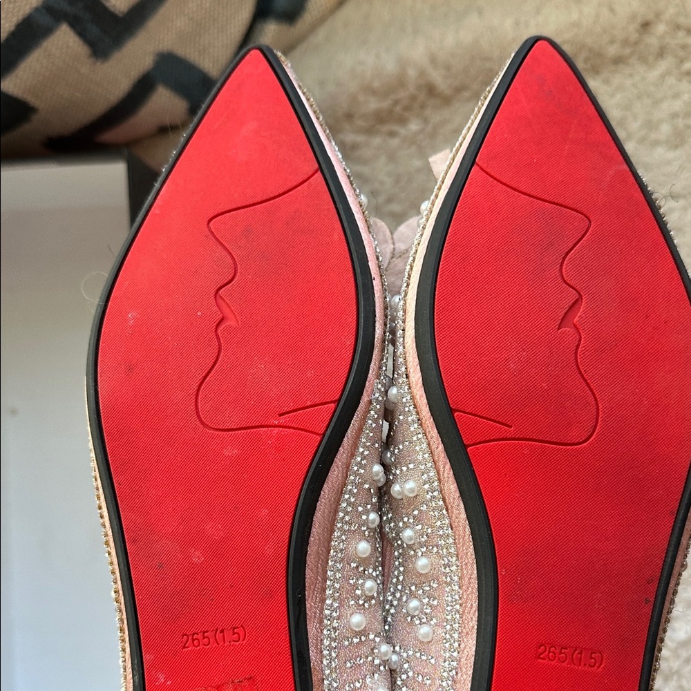 Elegant Pink Pearl Embellished Flats - Picture 4 of 4